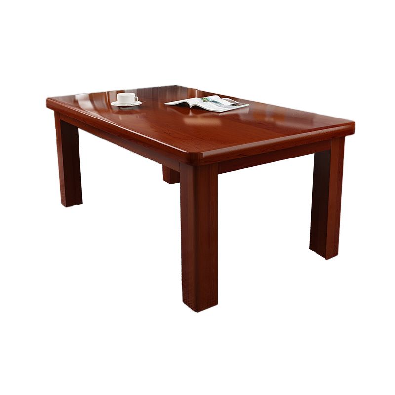 Modern 4 Legs Rectangle Cocktail Table Solid Wood Coffee Table