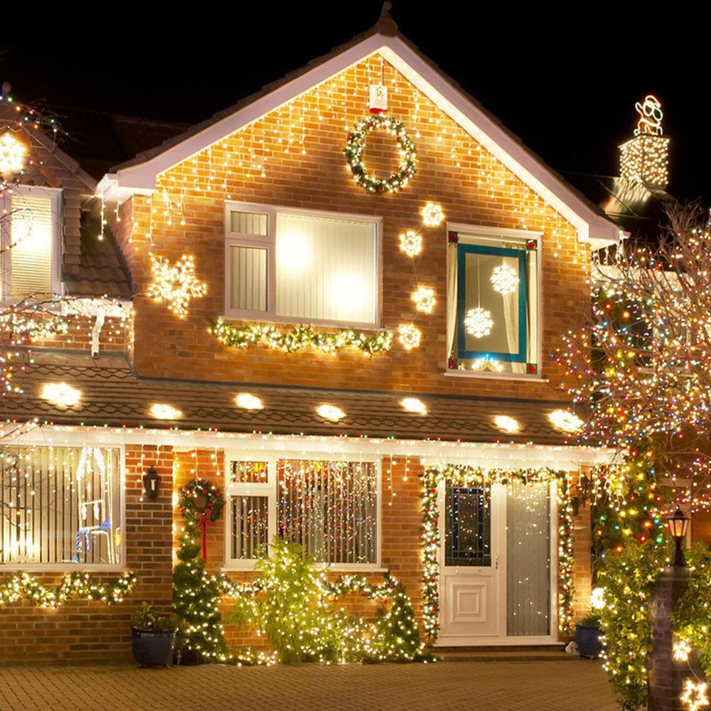 Nordic Icicles Curtain String Lights Plastic Outdoor LED Solar Christmas Light