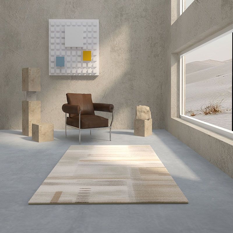 Light Brown Modern Carpet Polyester Graphic Carpet Washable Carpet for Living Room