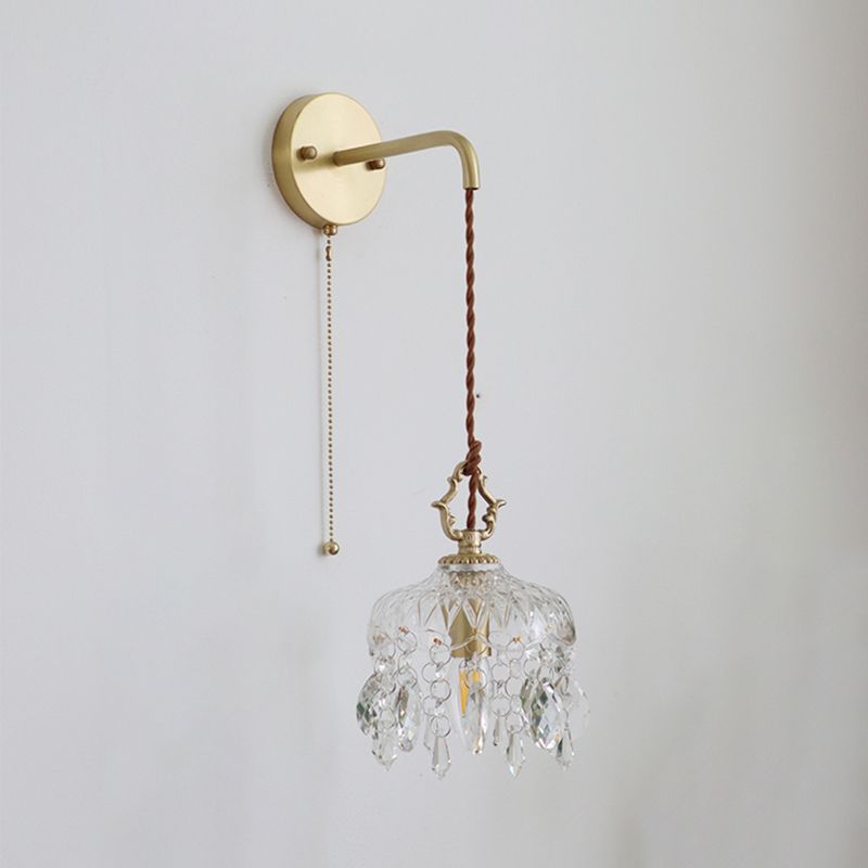 Crystal Raindrop Wall Sconce Lights Modern Style 1 Light Wall Mounted Lamps