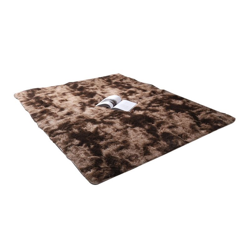 Plain Shag Carpet Polyester Indoor Rug Non-Slip Backing Rug for Bedroom Decoration