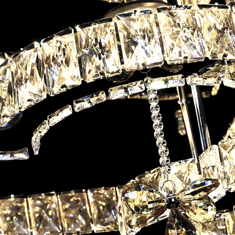 Crimorary Heart Flush Lightture Crystal 2 Light Flush Plafond Light