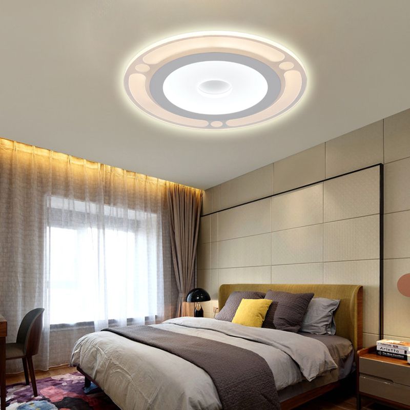 8"/16.5"/20.5" Wide Ring Bedroom Flushmount Acrylic LED Contemporary Ceiling Flush Mount Light in Warm/White Light
