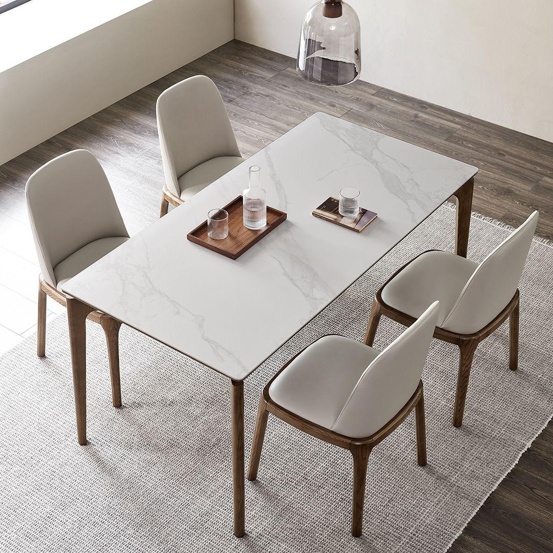 Modern Sintered Stone Top Dining Set Rectangle 1/2/4/5 Pieces Dining Room Table Set