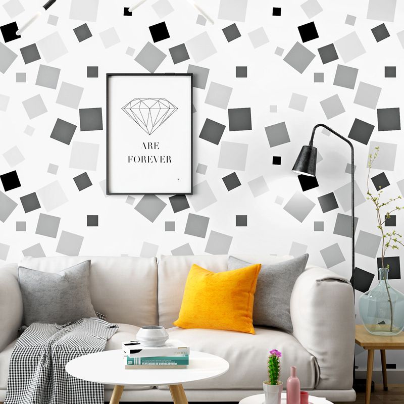 Minimalist Unique Geometries  Wallpaper PVC 20.5" x 31' Non-Pasted