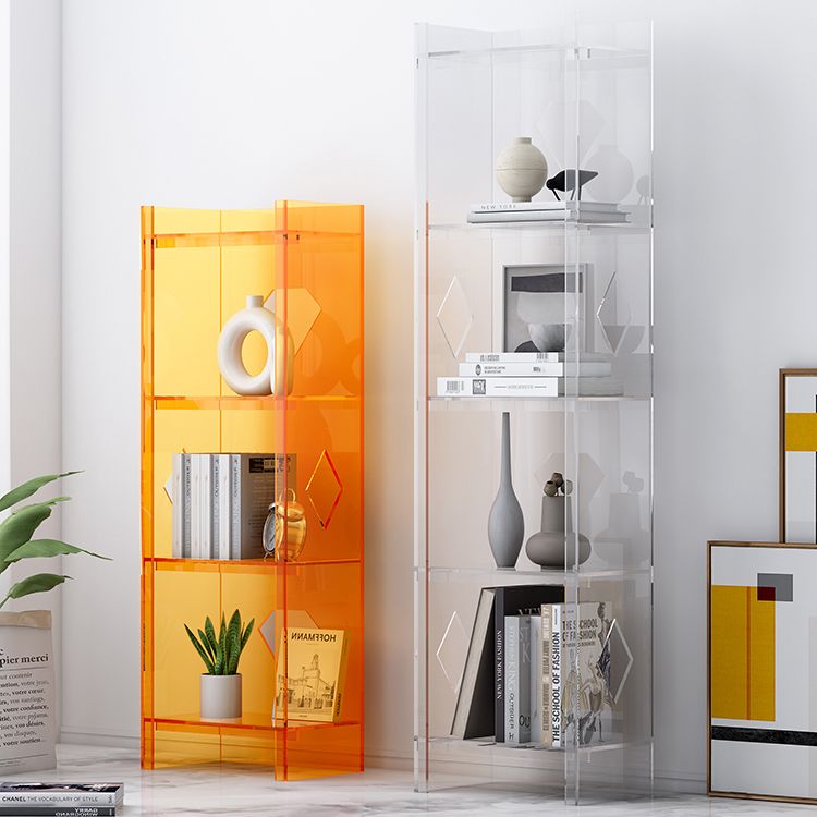 Modern Style Closed Back Standard Bookshelf Acrylic Bookcase for  Home Office