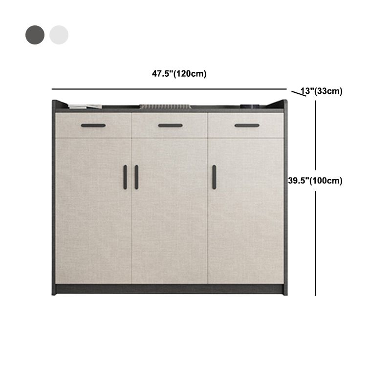 Modern Wood Cabinet Bar Pulls Rectangle Side Cabinet with Drawer