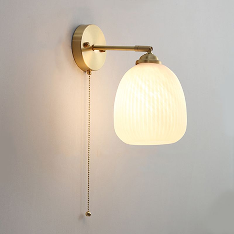 Glass 1-Light Geometric Wall Lighting Modern Style Wall Mounted Light Fixture in White