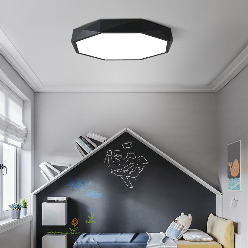 Acrylic Geometric LED Ceiling Light in Modern Nordic Style Iron Macaron Flush Mount for Bedroom