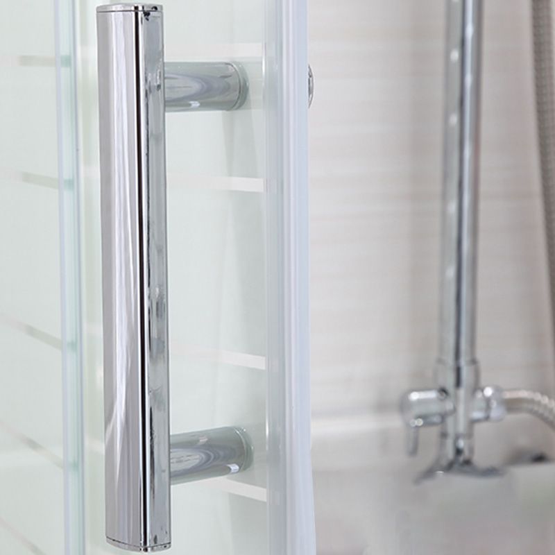 Semi-Frameless Shower Bath Door Double Sliding Shower Doors Patterned