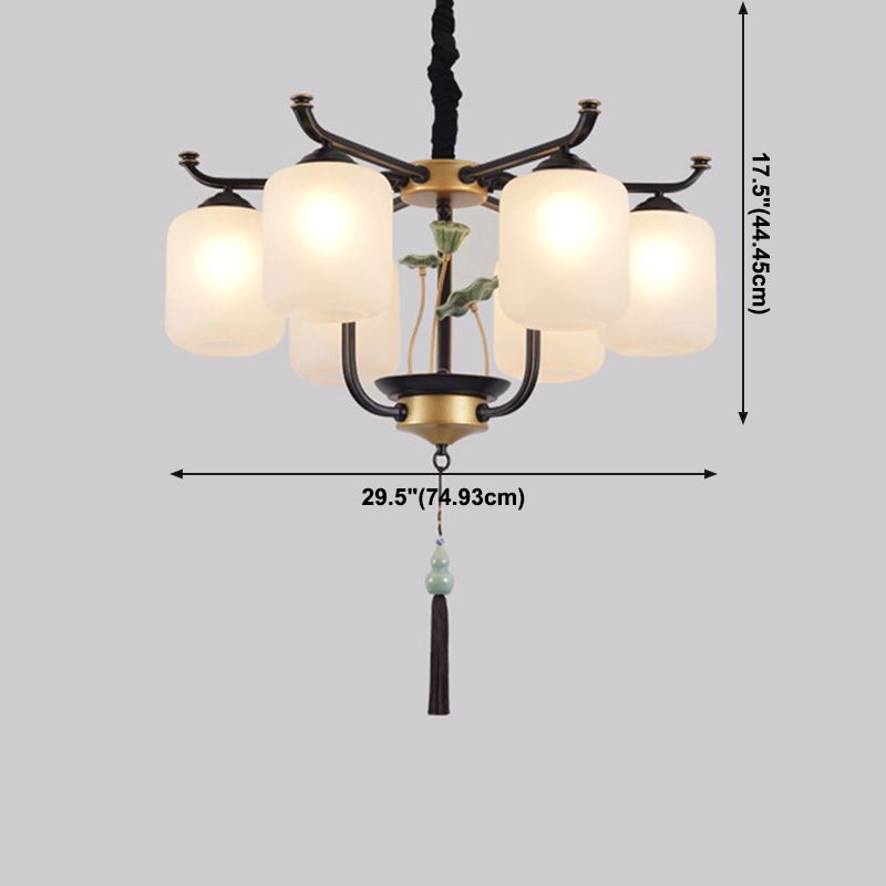 Multi -licht cilindrische tak hangende lichten moderne stijl glashangende verlichting