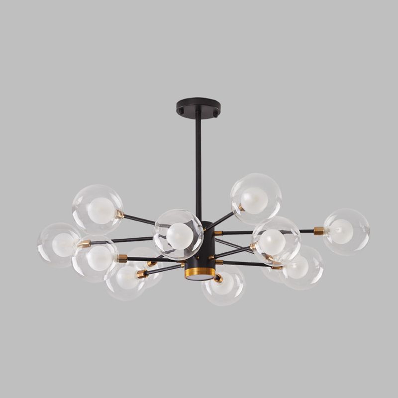 Kugelförmige Form Kronleuchter leichter moderne Glasglas Multi -Licht -Hanglampe für Schlafzimmer