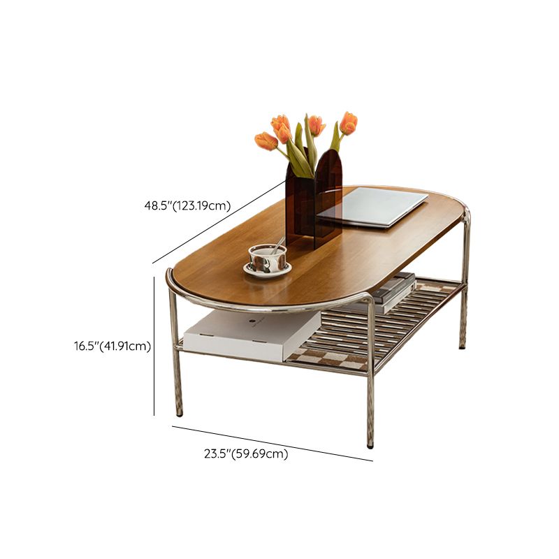 Modern Frame Coffee Table Black Wood Coffee Cocktail Table with Shelf
