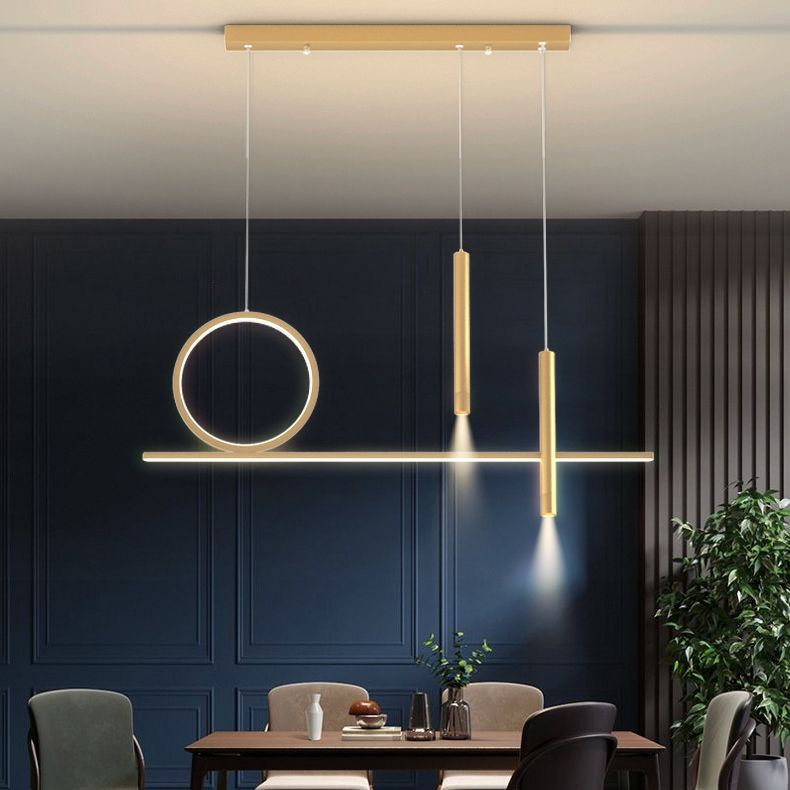 Multiple-Light Geometric Island Pendant Lighting Modern Metal Island Light Fixtures
