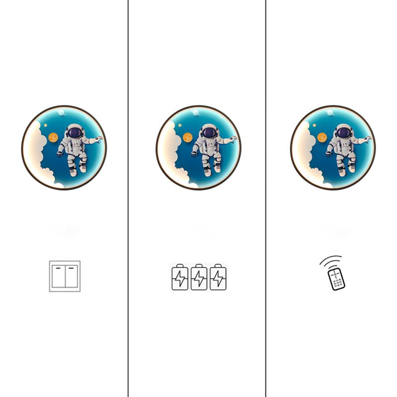 Lampada a parete in alluminio blu Sconcetto fumetto con funce lampada per la stanza dei bambini