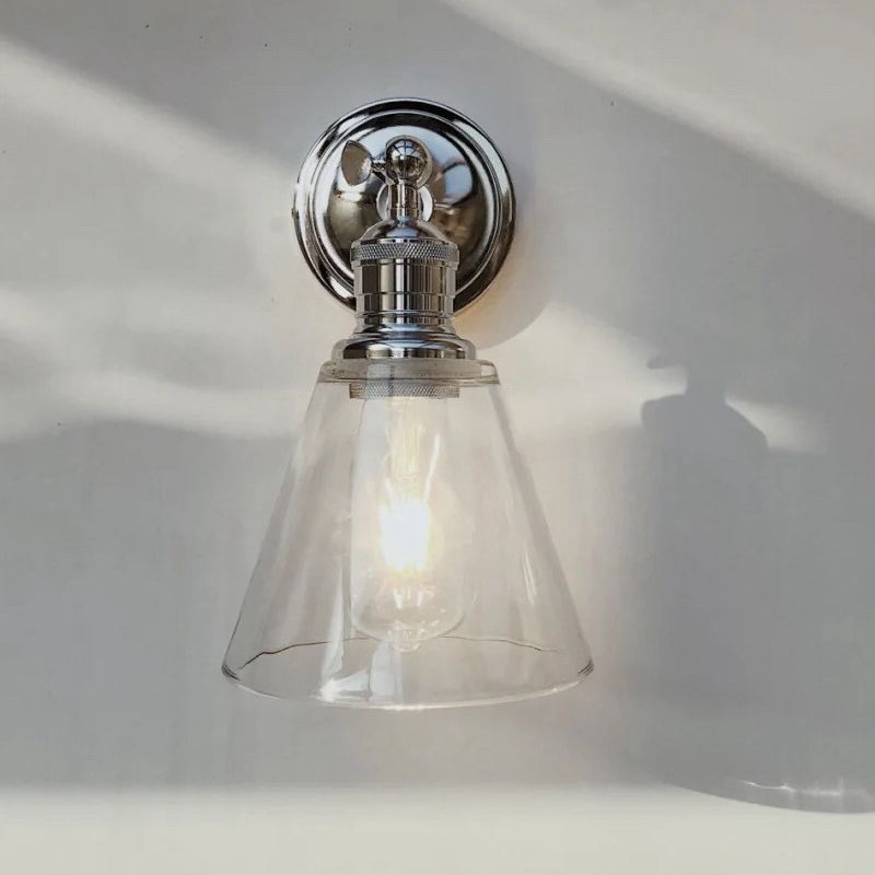 Glass Geometric Shade Wall Lighting Industrial Style 1 Light Wall Mounted Light Fixture