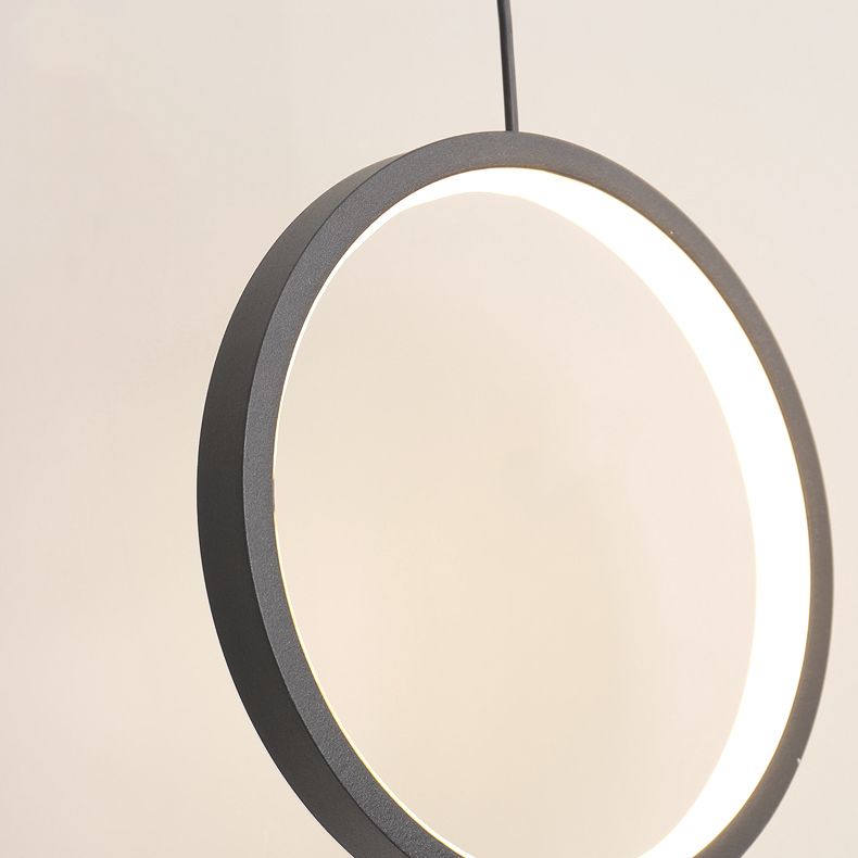 LED Slaapkamer Down Lighting Pendant Noordse stijl hanglampje plafondlicht met ringen metalen schaduw