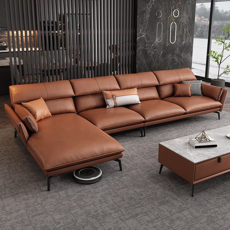 Stain Resistant Modernism Sofa & Chaise Flared Arm Sectional