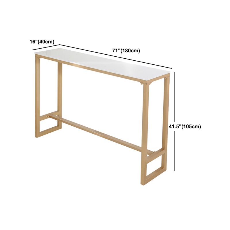 1/2/3/5 Pieces Glam Iron Bar Table Set Rectangle Bistro Set with White Faux Marble Top