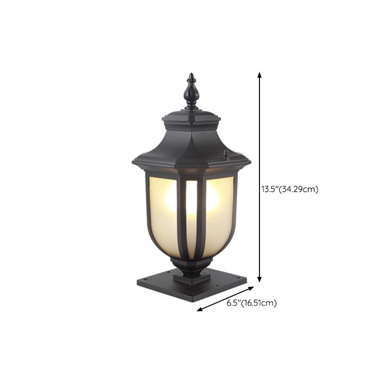 Modern Black Pillar Lamp Waterproof Outdoor Light for Garden