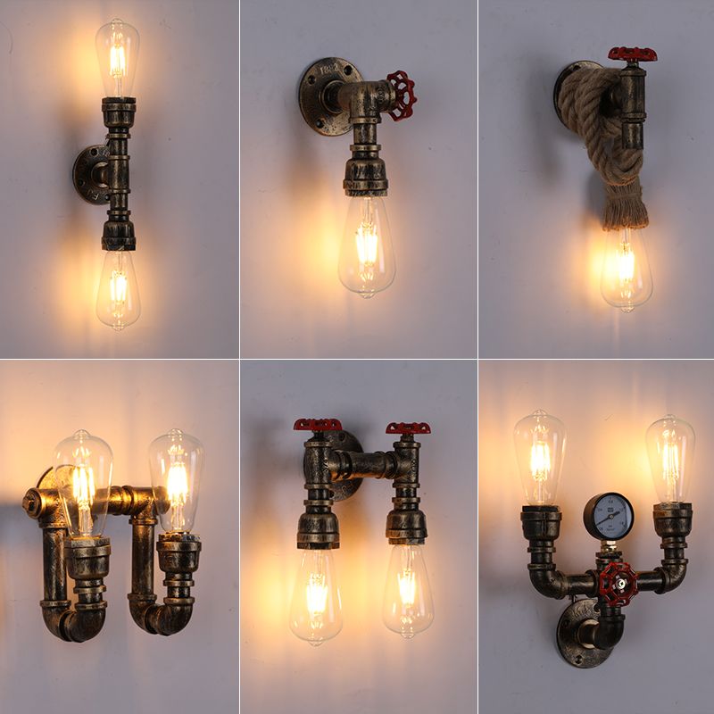 Industrielle Leitungsschatten-Wandmontage licht schmiedeeiseisernder Wandleuchte für Bar