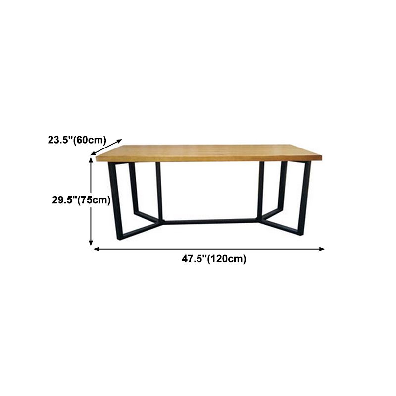 Industrial Rectangle Dining Table Solid Wood Trestle Base Dining Table