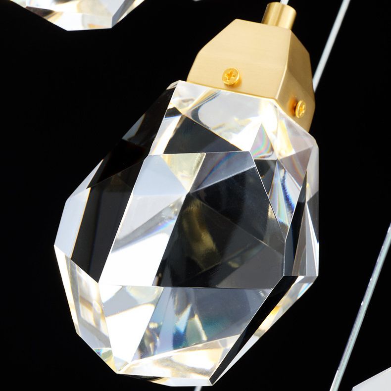 Meerdere afgeschuinde kristalprisma's Droplamp Moderne lange suspensie hanglamp voor trap