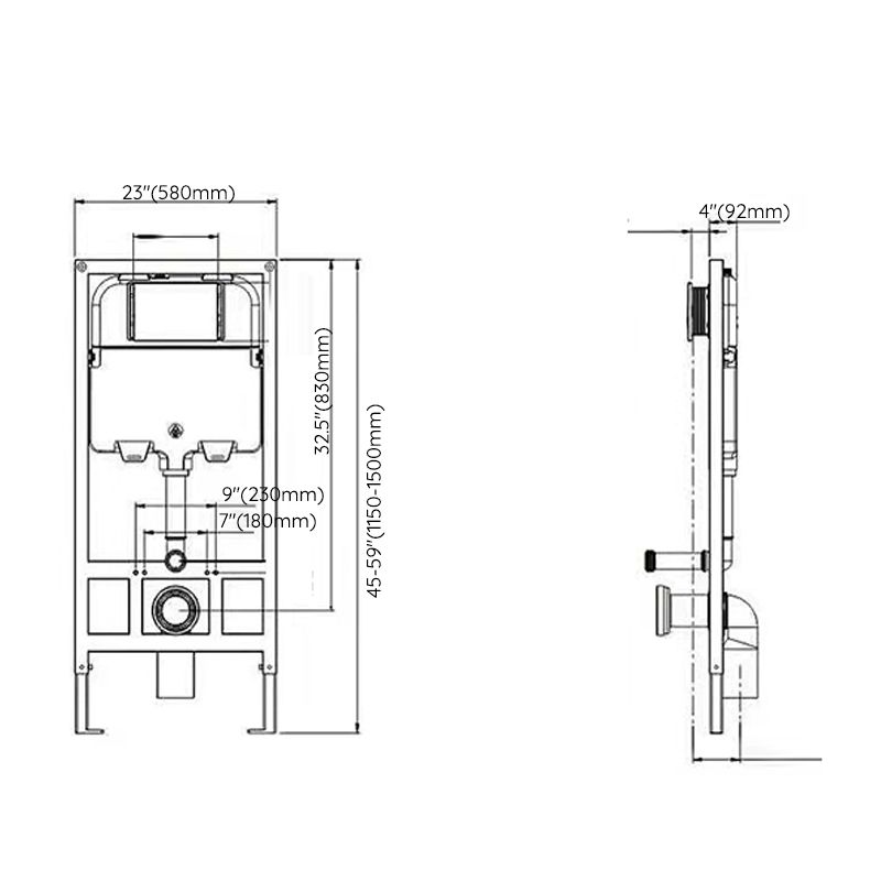 Modern Wall Mount Flush Toilet One Piece Toilet Single Flush Toilet