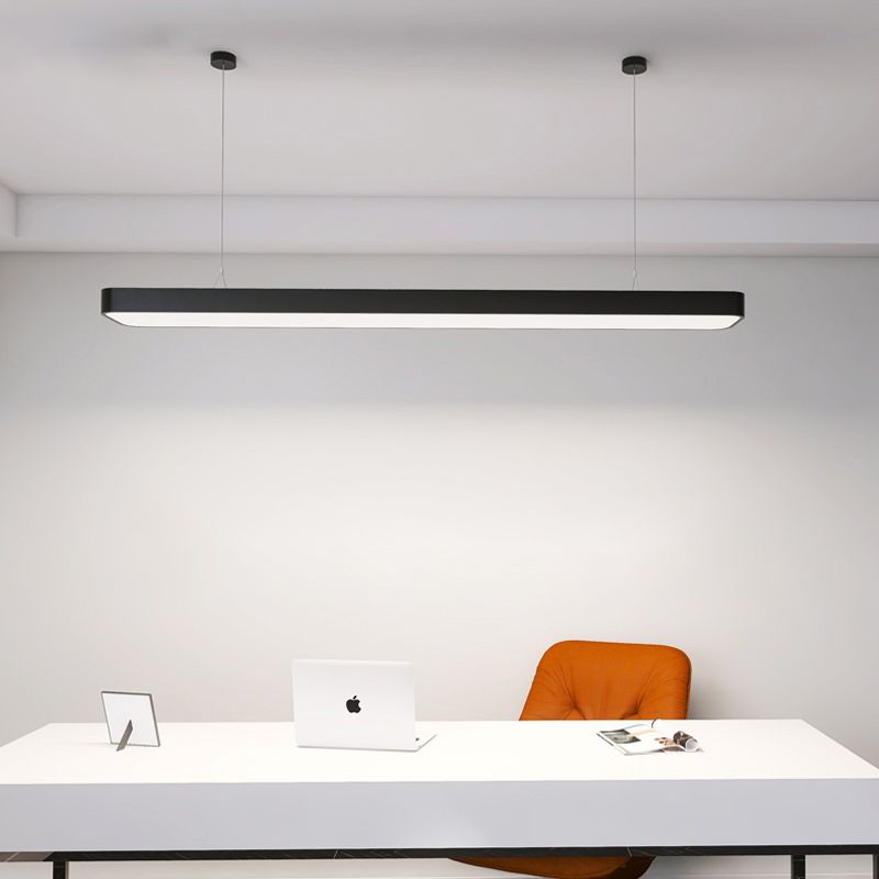 Lustre de l'île moderne lustre linéaire d'éclairage de lustre en métal pour le bureau