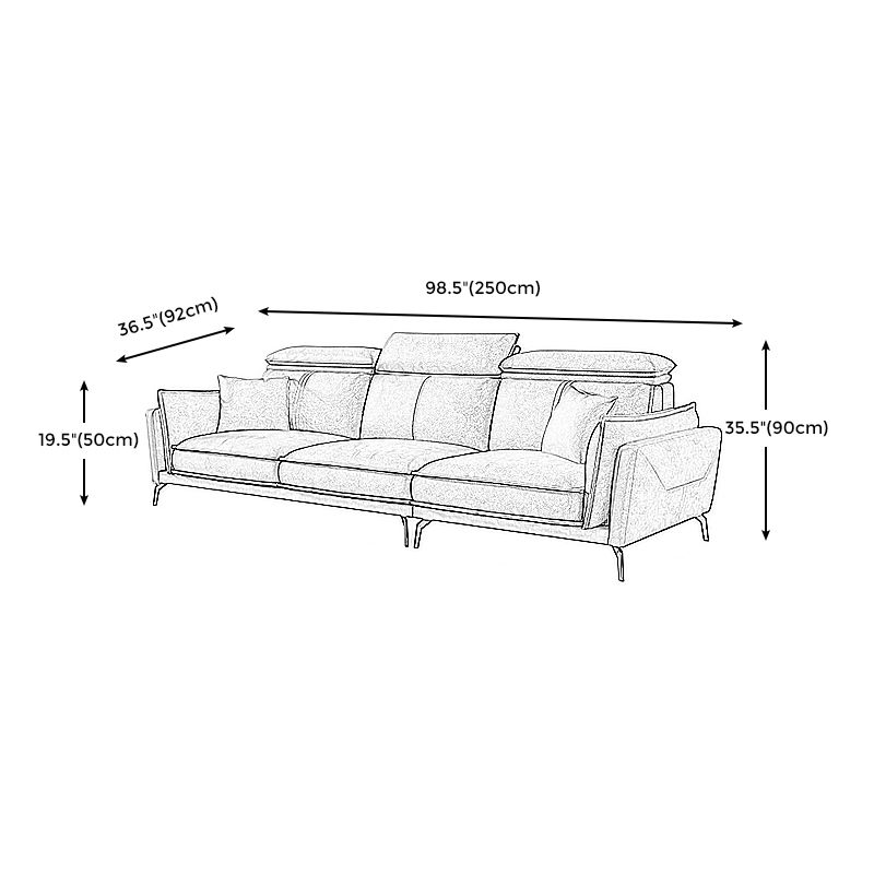 Modern Square Arm Cushion Back Sectional Faux Leather Sofa and Chaise in Dark Gray