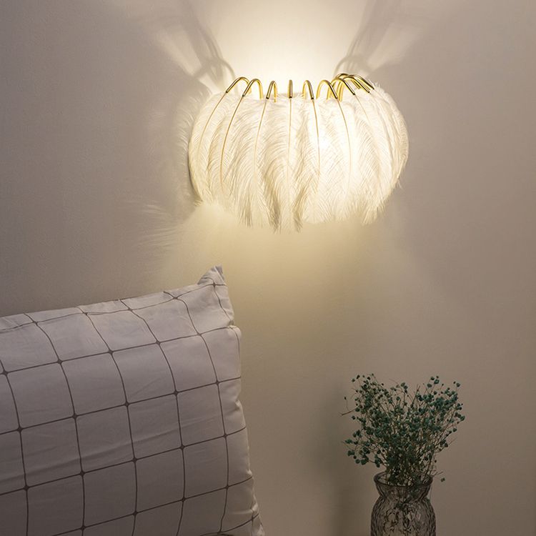 Nordic Feather Wall Sconce Light Ambient Lighting Sconce Light Fixture for Bedroom