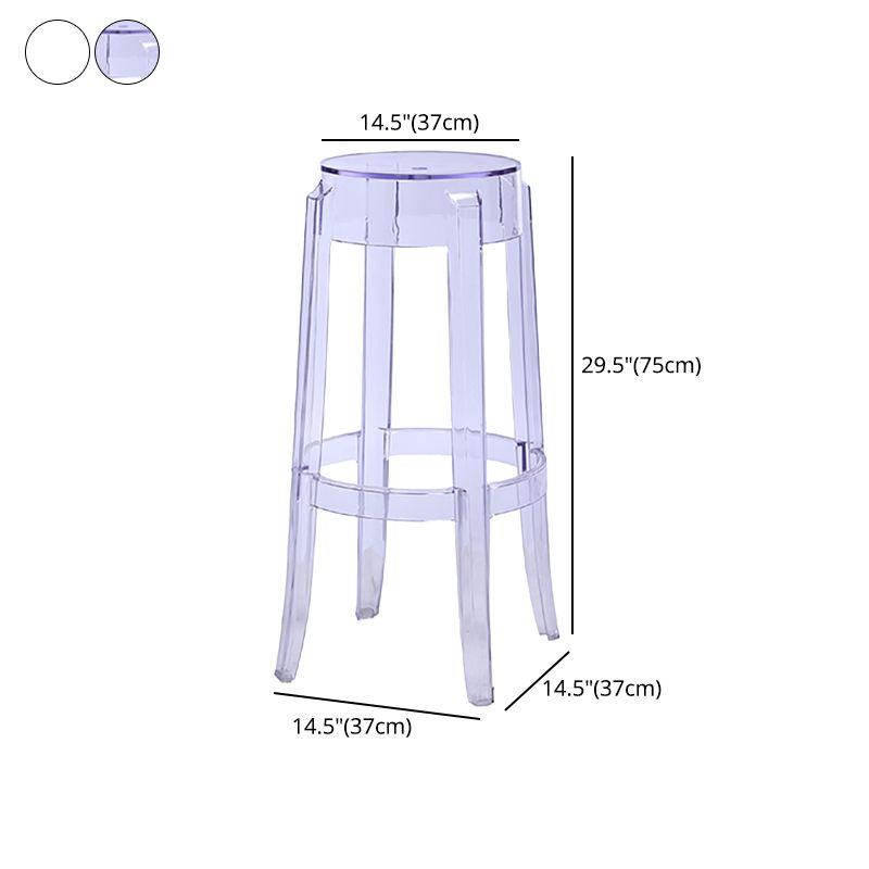 Taburete de bar de plástico apilable sin brazos moderno para sala de estar con asiento de plástico