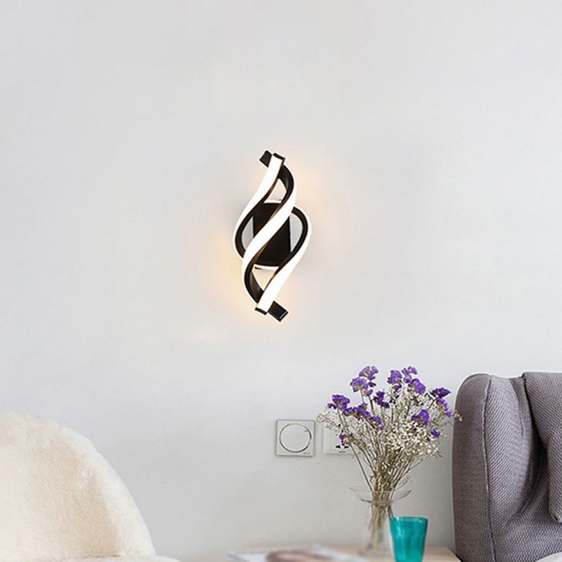 Modern Black / White Bathroom Vanity Light LED Metal Bath Bar