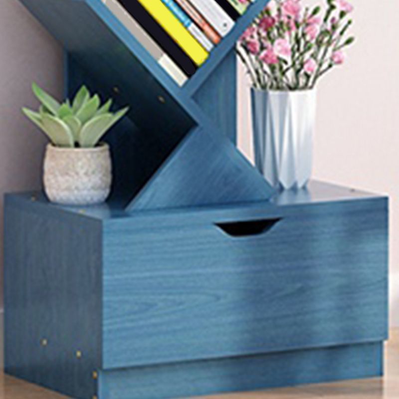 Contemporary Open Back Bookshelf Freestanding Standard Bookcase with Tree Theme