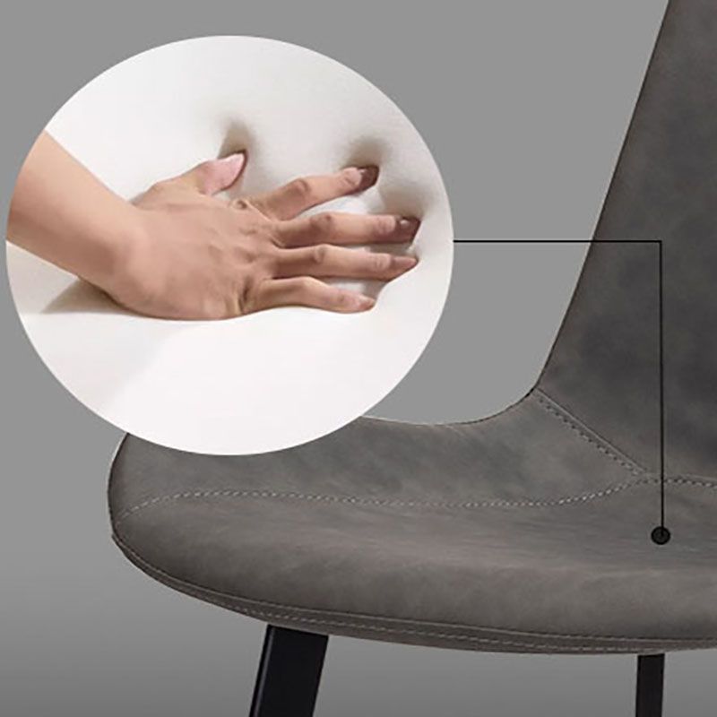 Leather Dining Side Chair Industrial Design Solid Back Dining Side Chairs