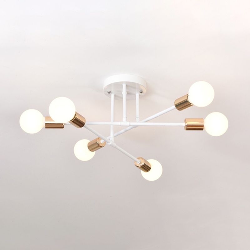 Modern Sputnik Shape Flush Mount Light Fixtures Metal Flush Mount Ceiling Light