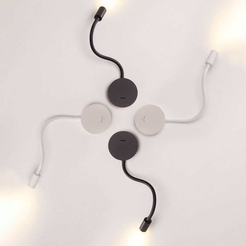 Adjustable Silicone Hose Simplicity Wall Lamp Modern Style Bedroom LED Reading Lamp with Independent Switch