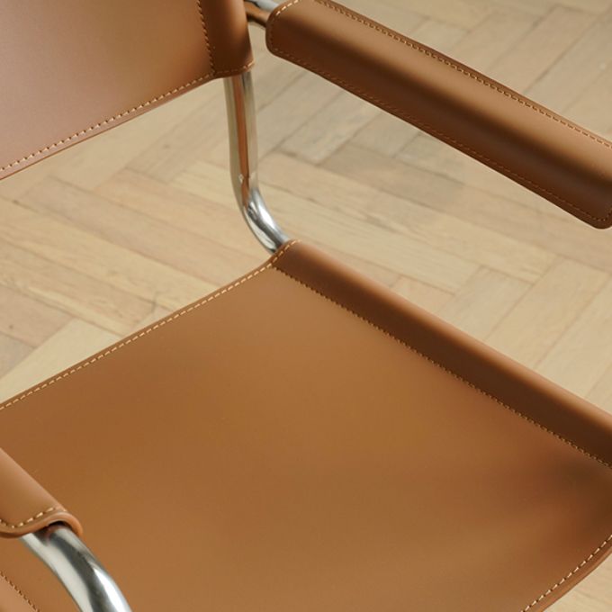 Industrial Arm Chair Modern Leather Indoor Dining Chair for Home