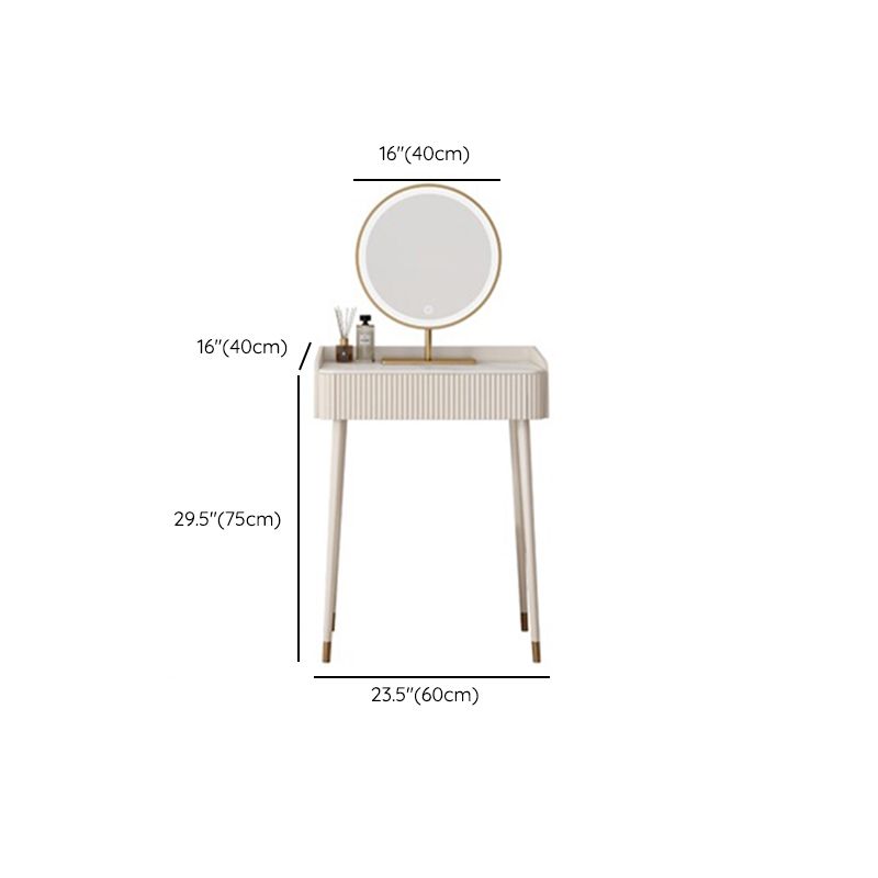 Stool Slate Vanity Table White Vanity Set with Lights Mirror