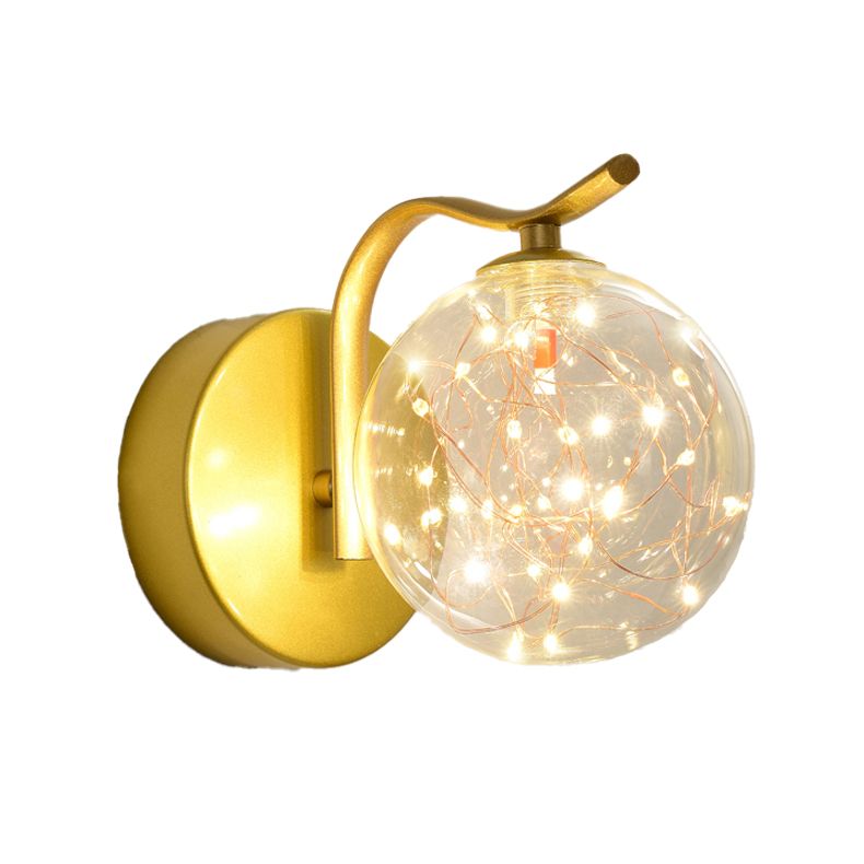 Nordic Modern Wall Mount Light Simple Glass Shade Wall Sconce Lamp Fixture for Living Room