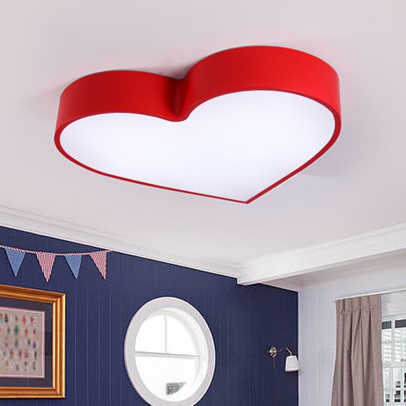 Plafonnier LED en forme de cœur aimant en acrylique, luminaire de plafond minimaliste en rouge/rose/bleu pour salon