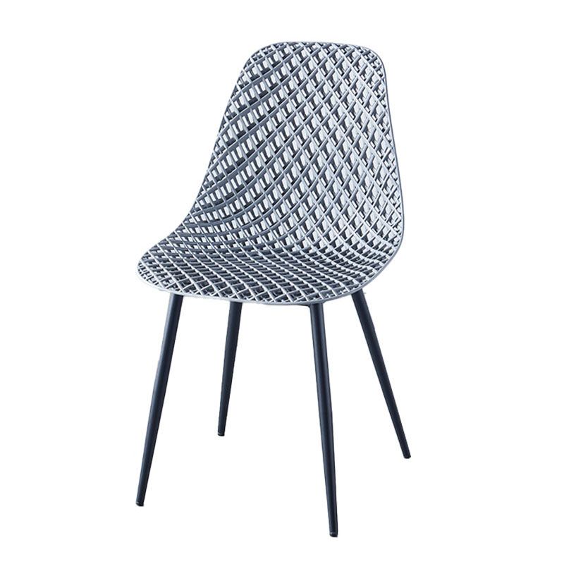 Chaise de cuisine contemporaine chaise latéral sans bras avec des jambes en métal