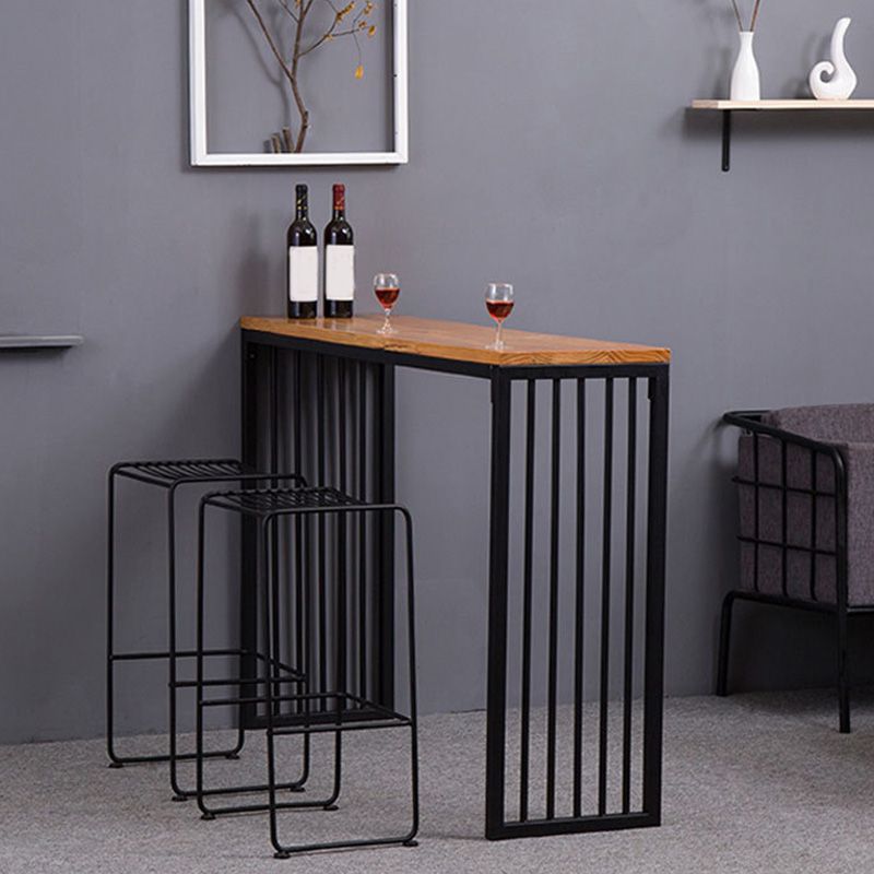 Modern Bar-height Table with Black Base 41.3-inch Height Table for Patio Use