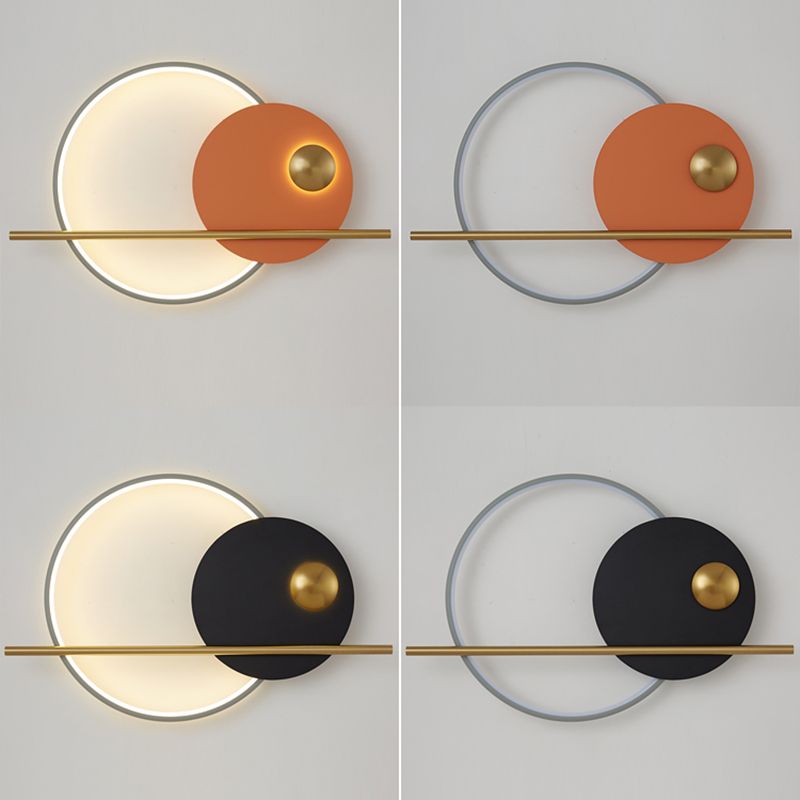 Mid-Century Artistic Sunrise Sconce Light Fixture Metal Living Room LED Wall Mounted Lamp