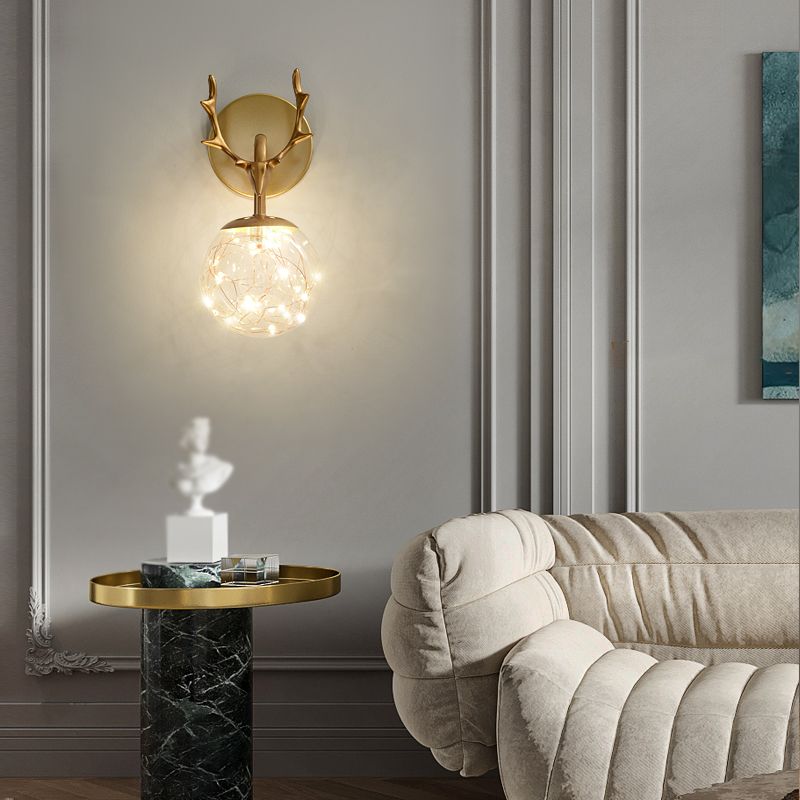 Forme de bille Lumière de mur de verre Style moderne 1 lumière lumineuse lumière murale