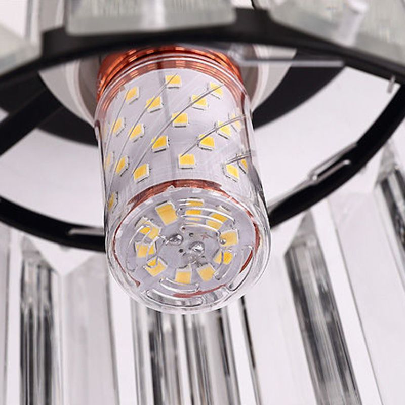 Contemporary Ceiling Light Crystal Ceiling Mounted Fixture for Hallway with Hole 3" Dia