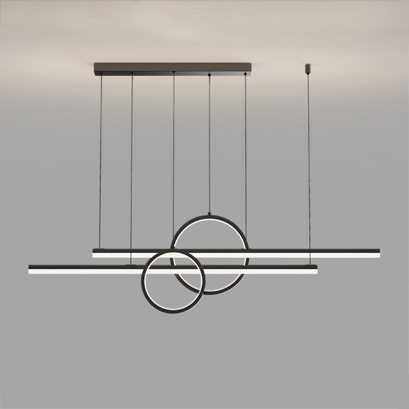 Luci da isola a forma lineare Modern MEDICE METAL INSLAGE A 4 LIGHT LIGHTINI IN NERO