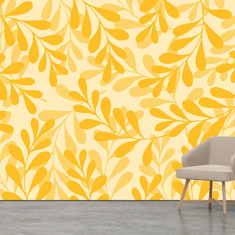 Tropical Plants Wall Mural Mildew Resistant for Sitting Room