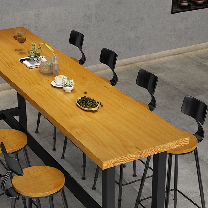 Modern Style 1/9 Pieces Bar Table Set Rectangle Pine Wood Counter Table for Cafe