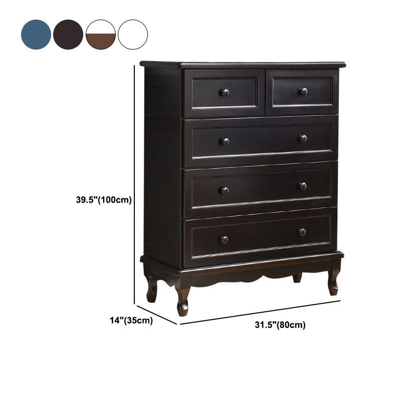 Mid-Century Modern Accent Chest with 5 Drawers Storage Cabinet